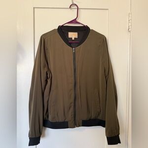 Skies Are Blue Olive Bomber Jacket